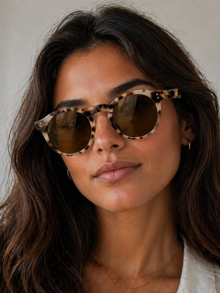 Aire Nucleus Round Sunglasses Tortoise Cookie Brown Lens Frame